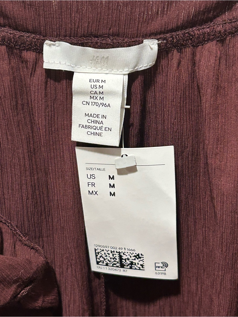 NWT H&M Burgundy Strappy Resort Vacation Casual Dress , M - Picture 5 of 5